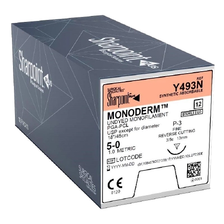Suture with Needle Monoderm™ Absorbable Uncoated .. .  .  